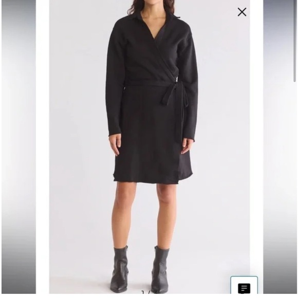 NEW • Frank & Eileen • Women’s Willa Long Sleeve Wrap Dress Black Large